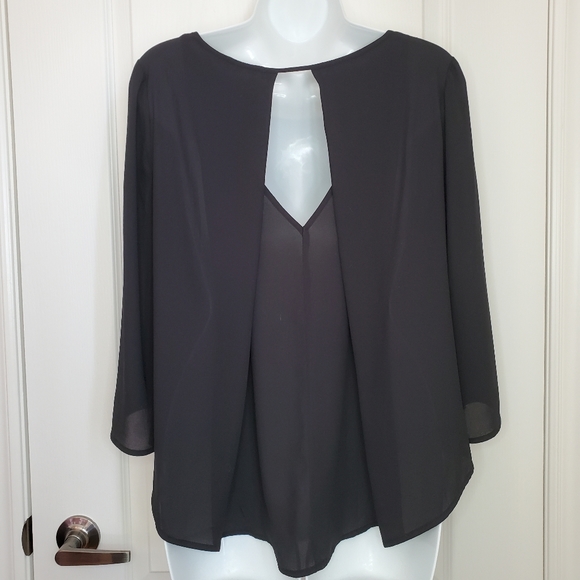 LUSH Sheer Black Blouse - Picture 9 of 11